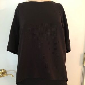 BCBGeneration black textured boxy top size XS